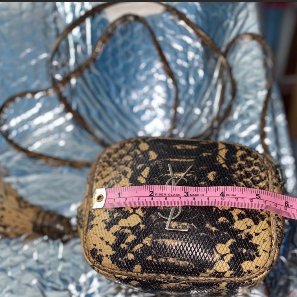 YSL Monogram Python-Embossed Crossbody Bag - Picture 5 of 10